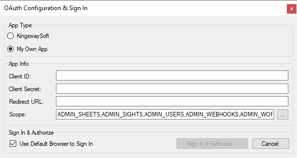 SSIS REST Smartsheet OAuth Configuration and Sign In